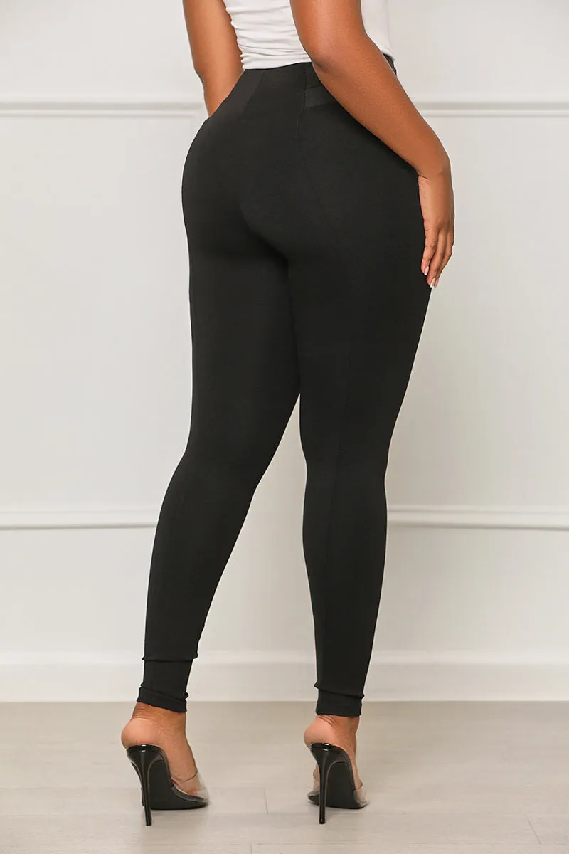 Call It Even High Waisted Pants (Black)- FINAL SALE