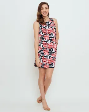 Capri Sheath Dress in Coral Optic Hibiscus