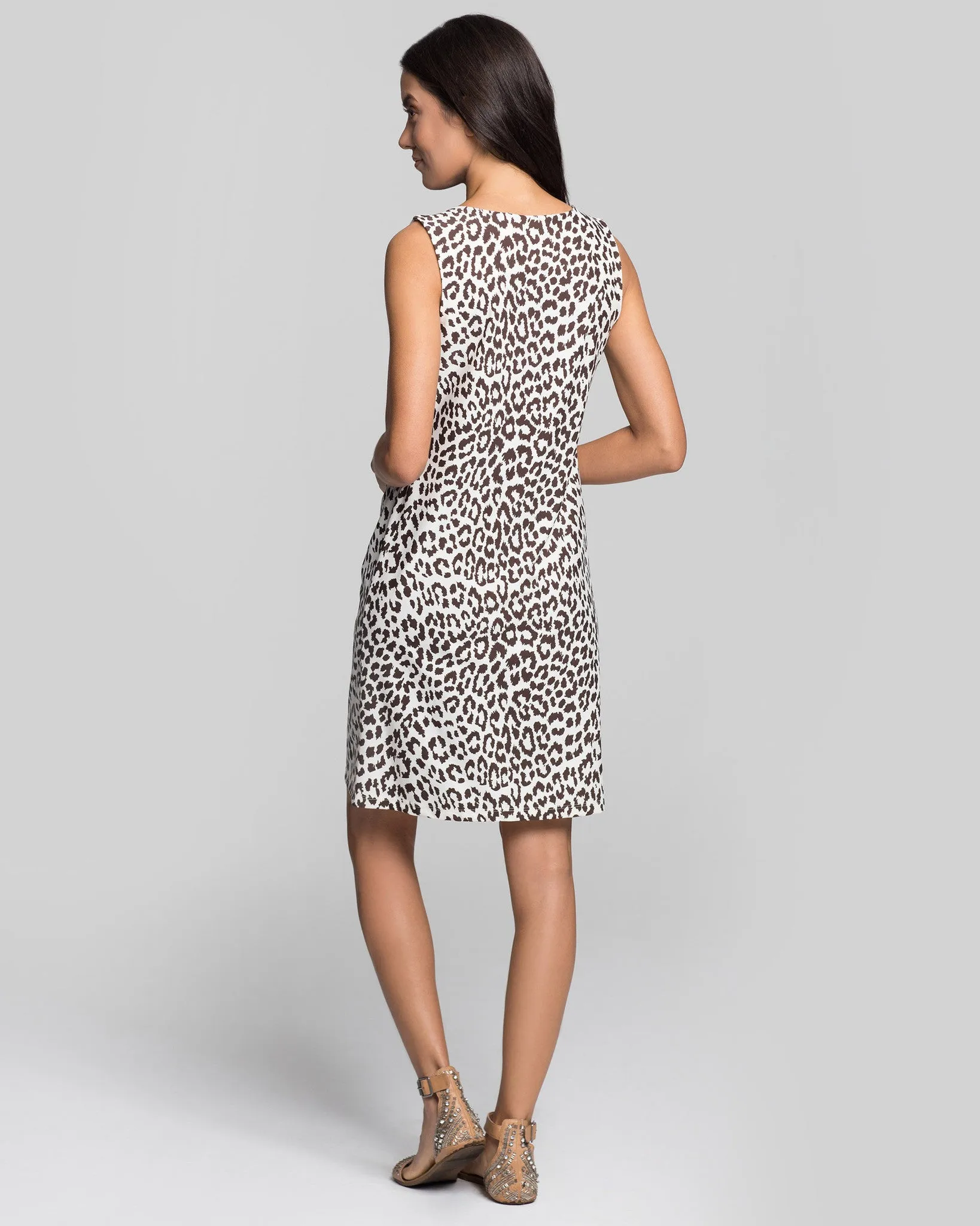 Capri Sheath Dress in Snow Leopard