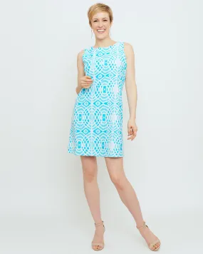 Capri Sheath Dress in Turquoise Lattice Lace