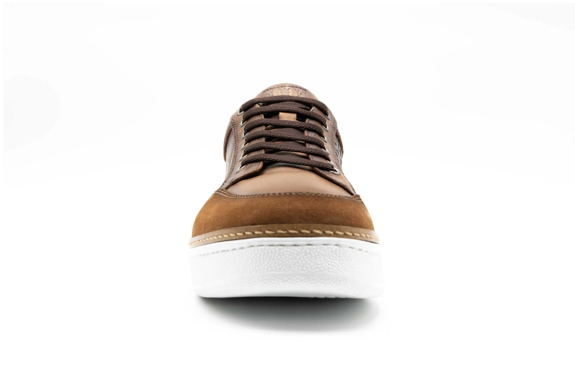 Carson Alligator Grain Sneakers - Pecan