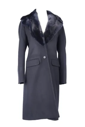 Cashmere Dress Coat  W/ Mink Fur Collar