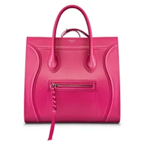 Celine Medium Luggage Phantom Bag In Fuchsia Baby Grained Calfskin Leather