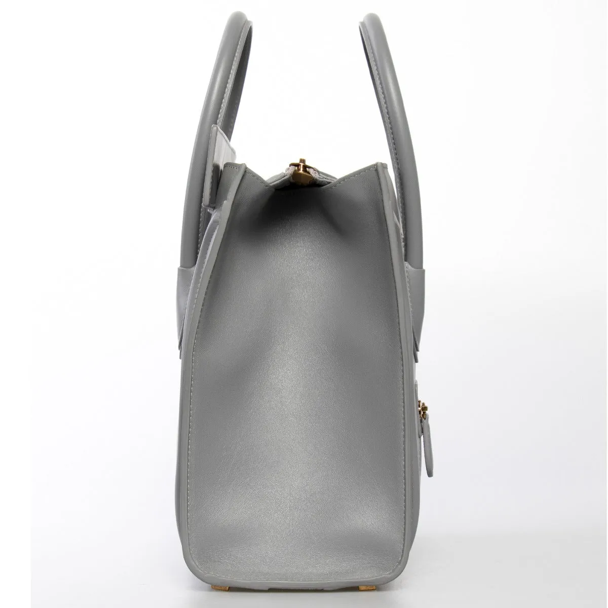 Celine Micro Luggage Handbag | Smooth gray Calfskin