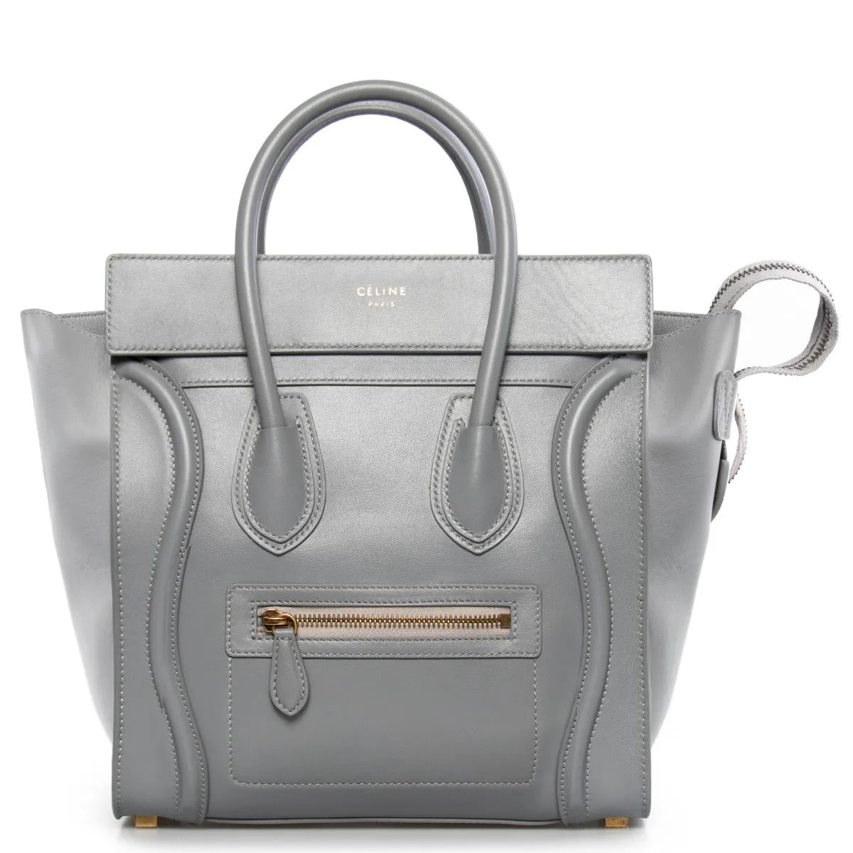 Celine Micro Luggage Handbag | Smooth gray Calfskin