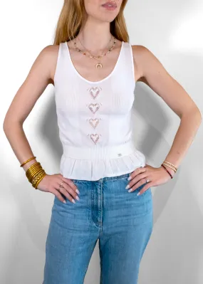 Chanel White Sleeveless Top