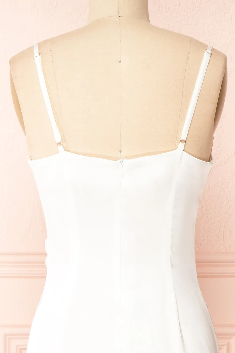 Chloe White | Cowl Neck Satin Slip Dress