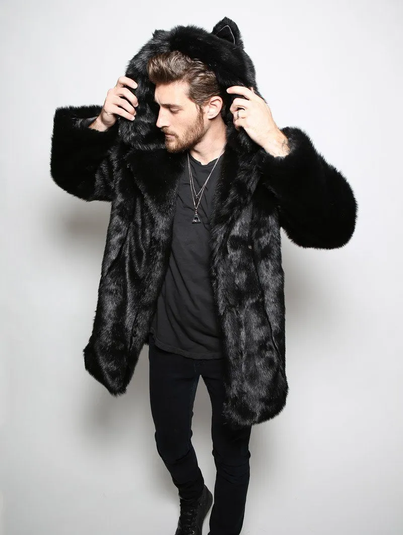 Classic Men's Faux Fur Coat | Black Panther