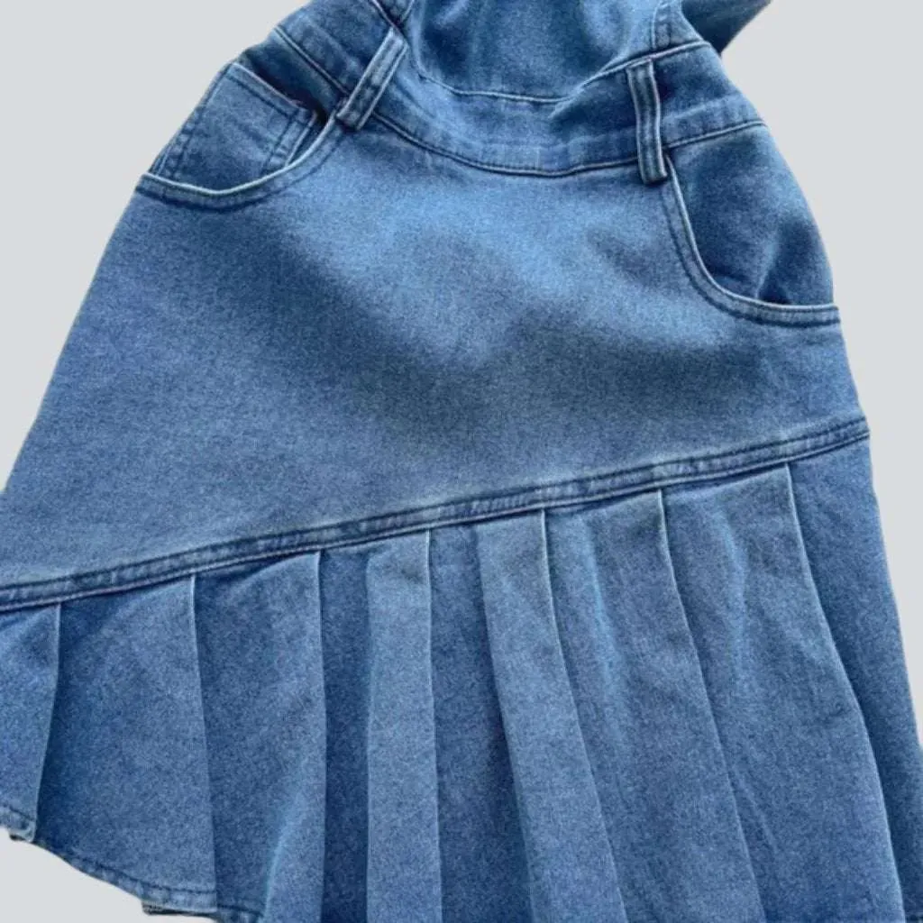 Classic strapless flared jeans dress