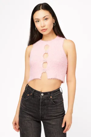 Claudia Sleeveless Heart Cutout Sweater