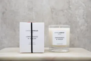 Clear Scented Candle with Luxury White Box - Lemongrass & Ginger