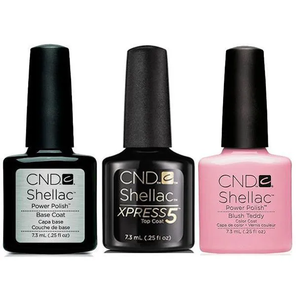 CND - Shellac Xpress5 Combo - Base, Top & Blush Teddy (0.25 oz)