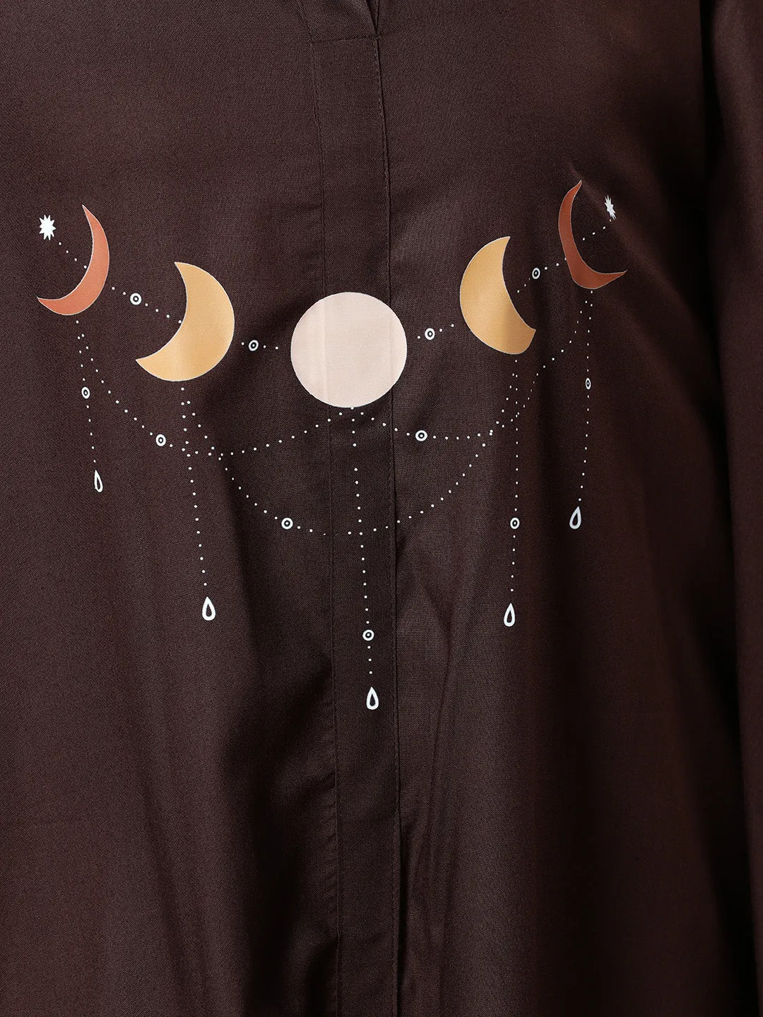 Coffee Rayon Shirt-Kaftan - Celestial