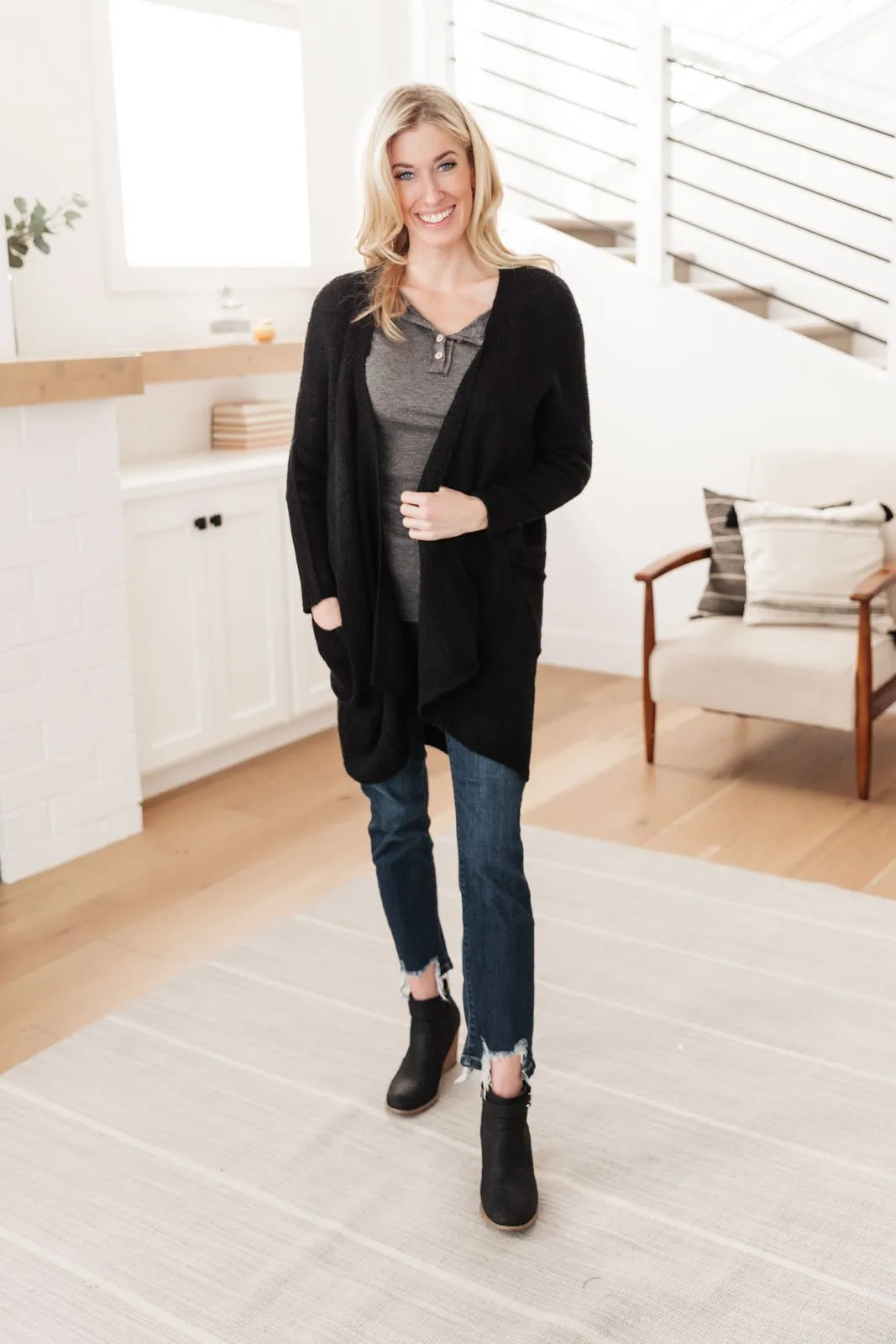 Cozy Nights Cardigan in Black