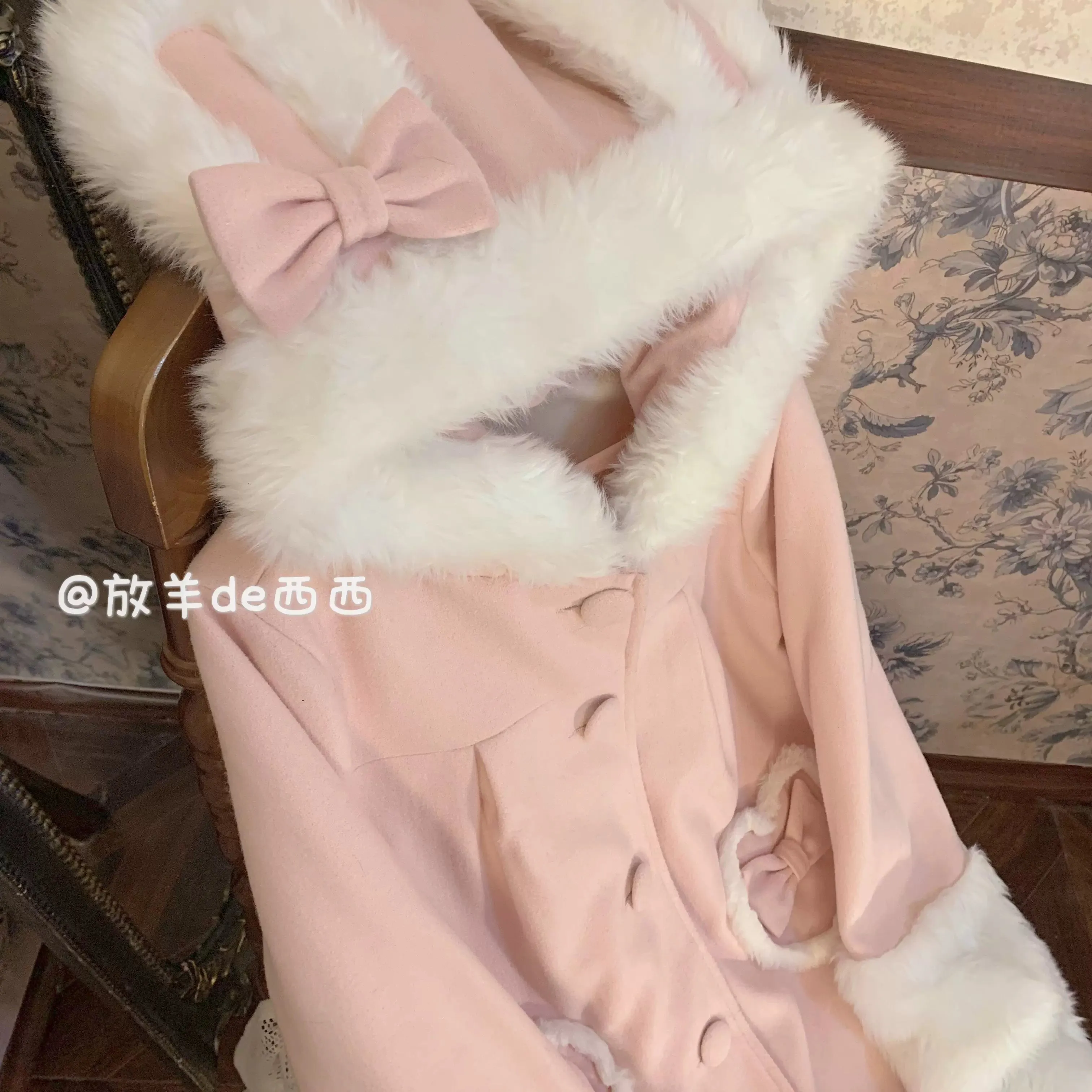 Cream Bunny Hooded Coat