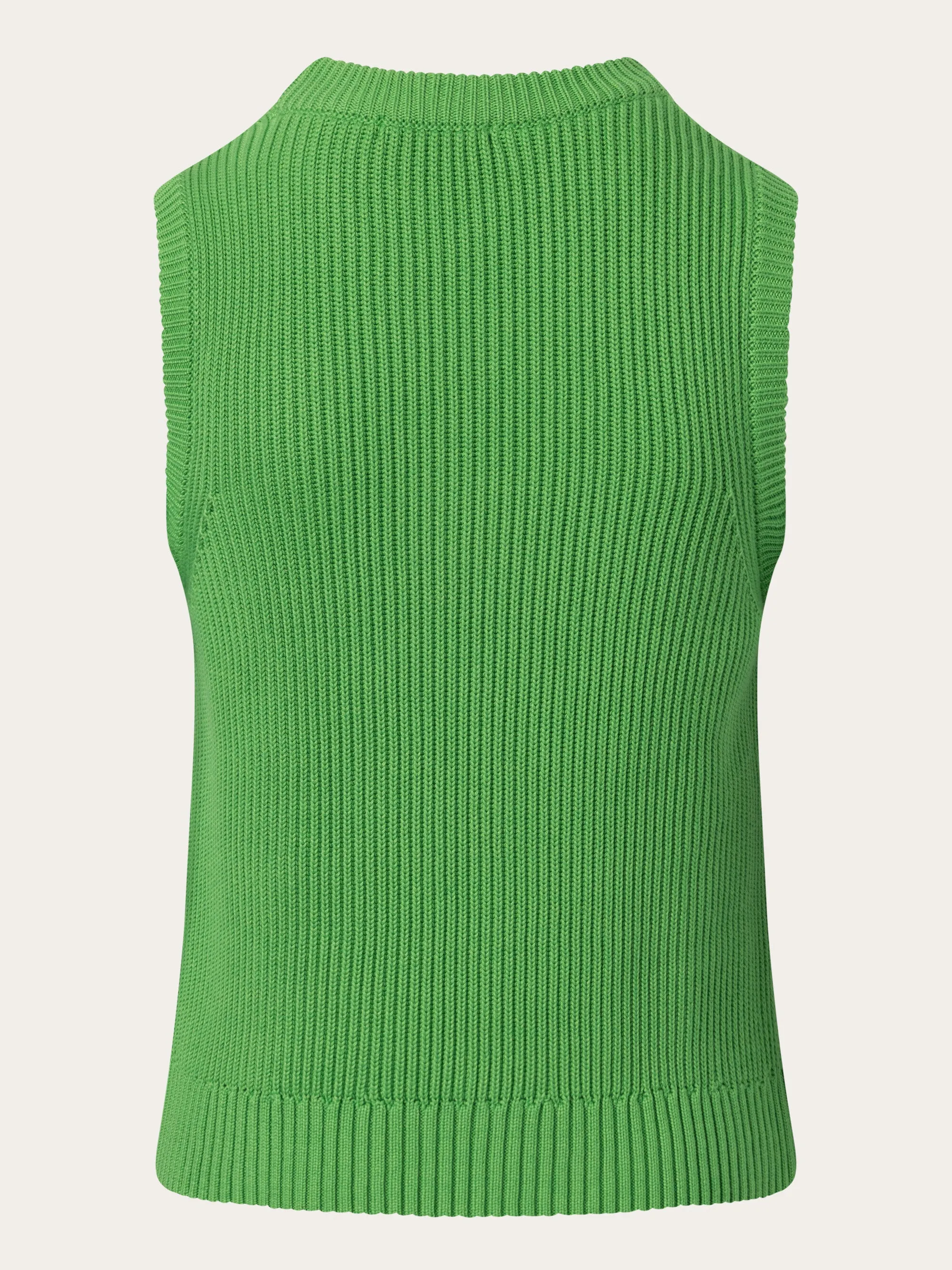 Crew neck cotton mix vest - Vibrant Green