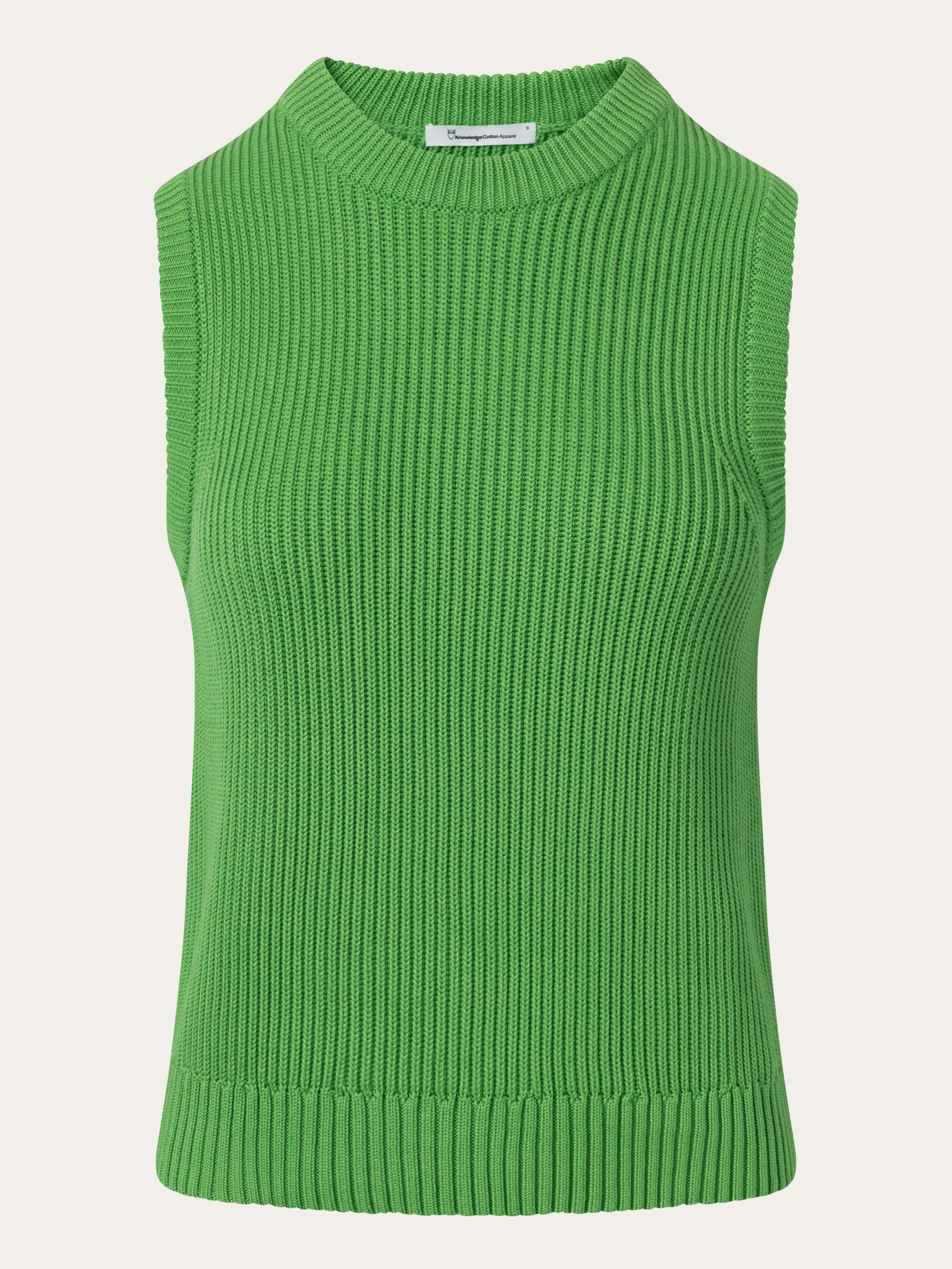 Crew neck cotton mix vest - Vibrant Green