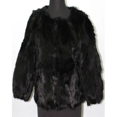 Cropped Fur Jacket- Black