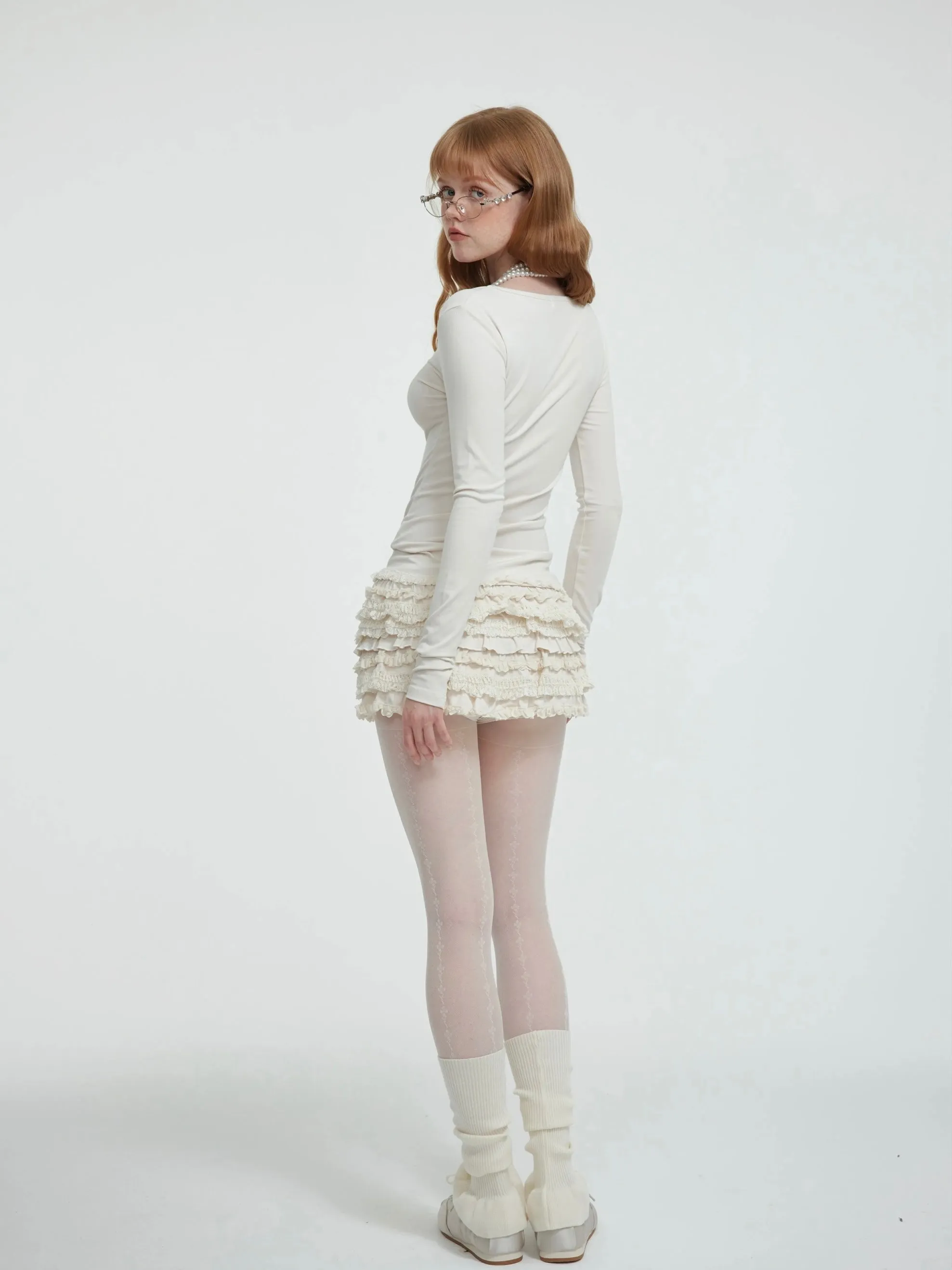 [Customizable] Coquette Sweetheart White Sweatshirts and Skirt Set