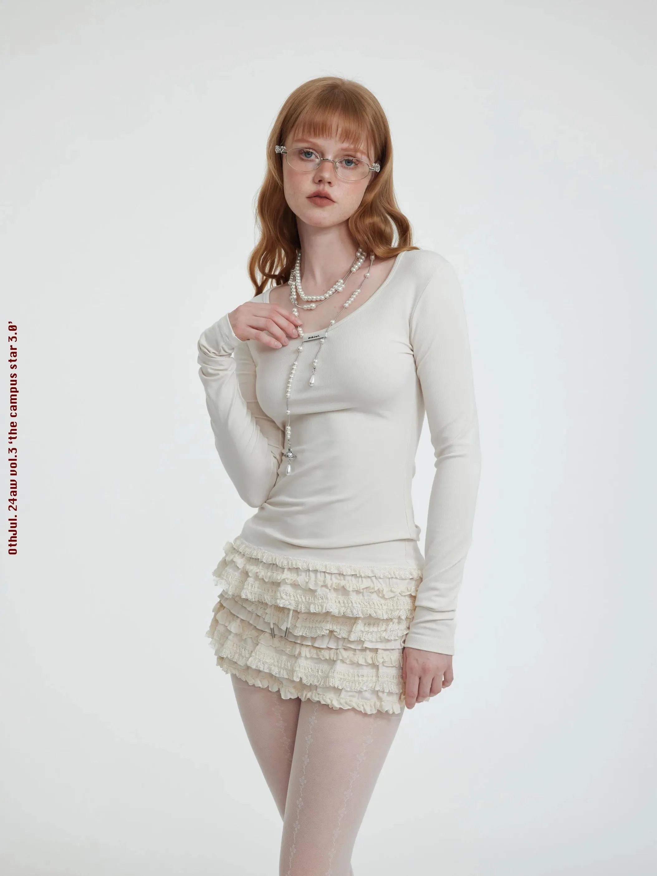 [Customizable] Coquette Sweetheart White Sweatshirts and Skirt Set