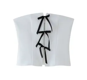 Cute coquette crop top white and black