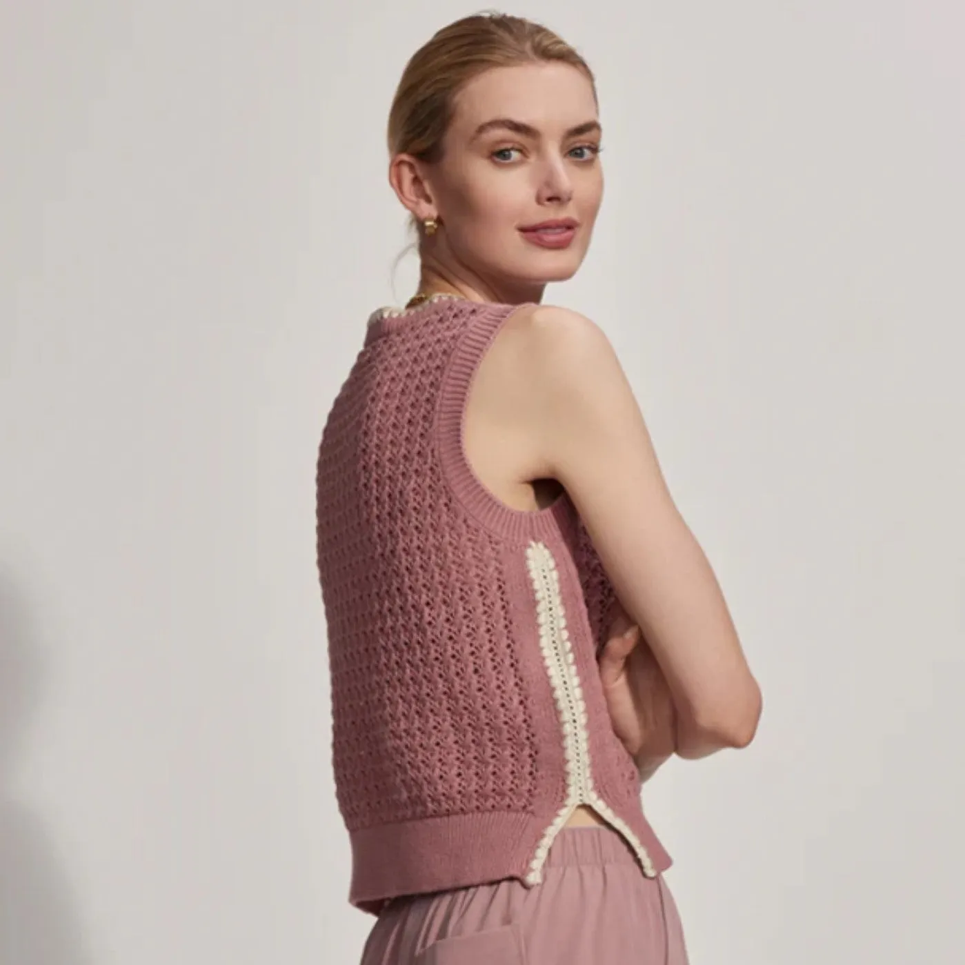 Delaney Knit Vest - Woodrose