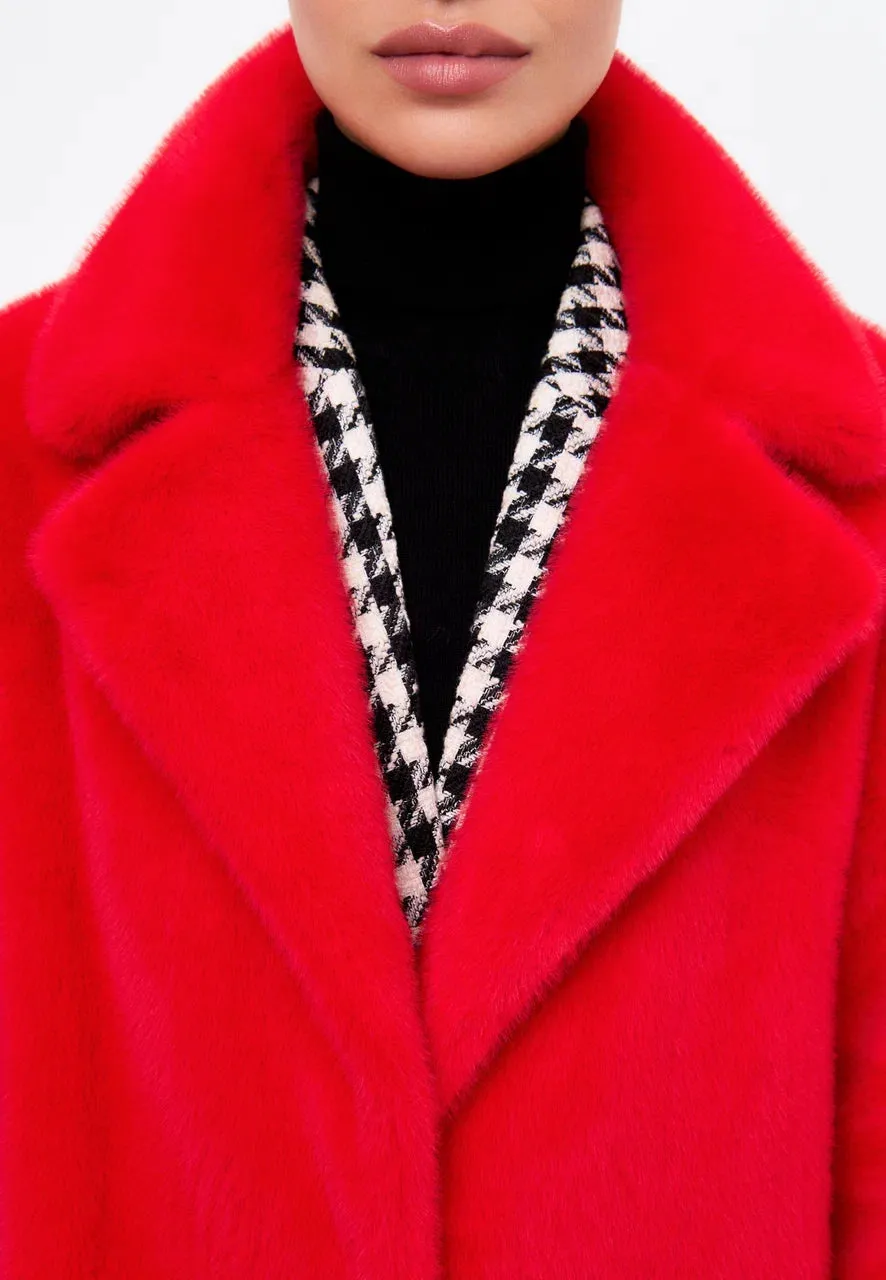 Deluxe Long Back Print Coat Lovers - Red