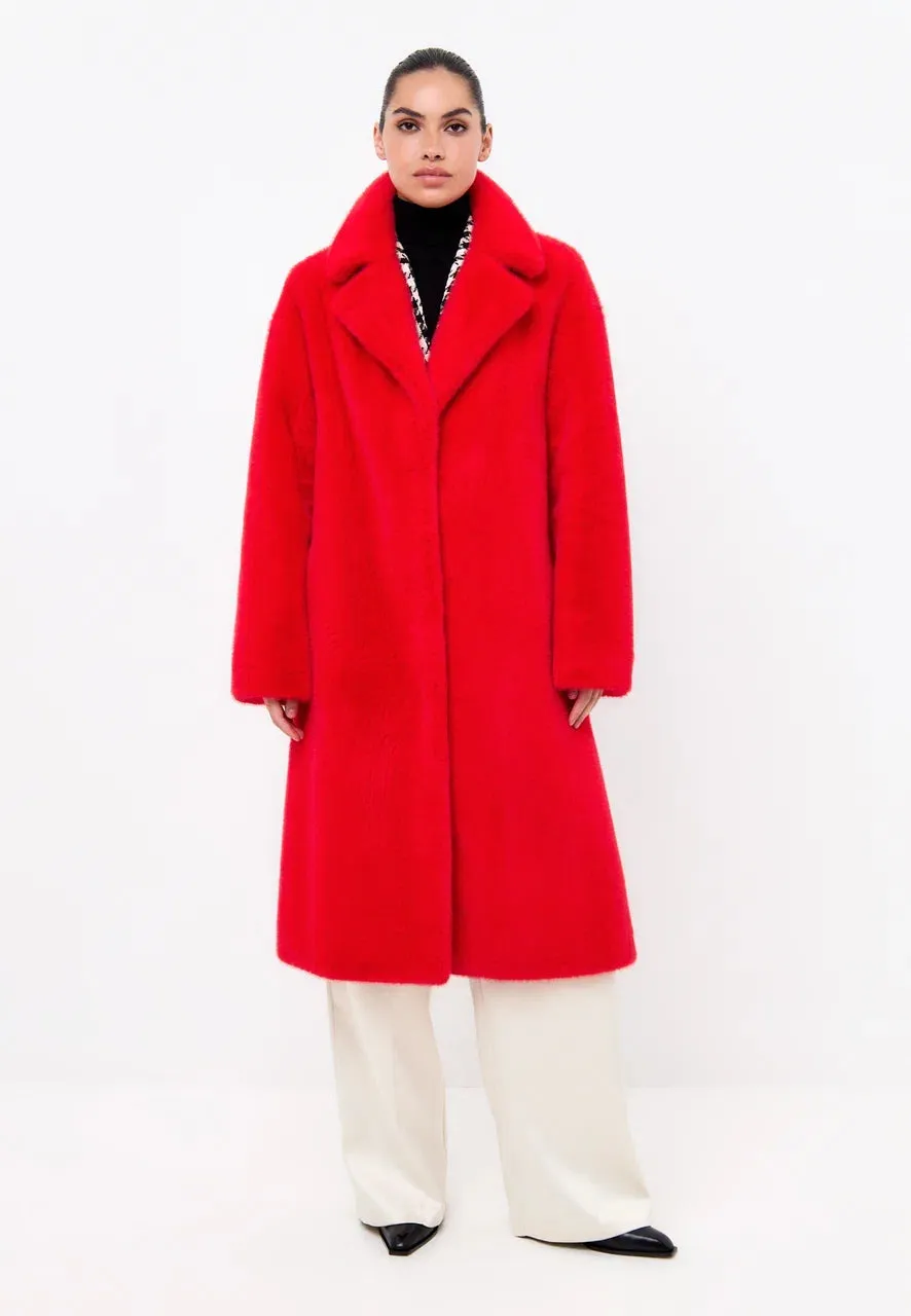 Deluxe Long Back Print Coat Lovers - Red