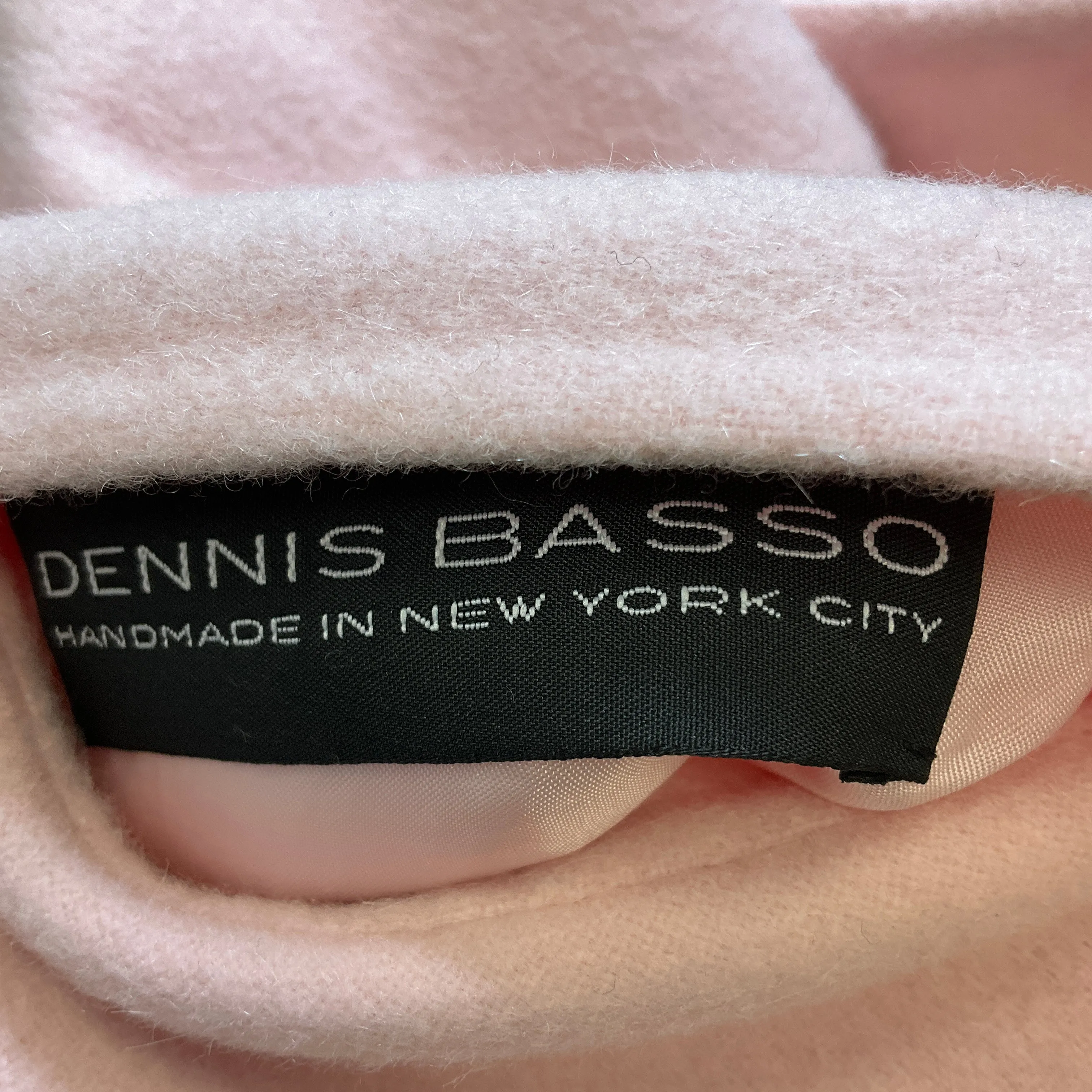 Dennis Basso Light Pink Mink Fur Collar Cashmere Coat