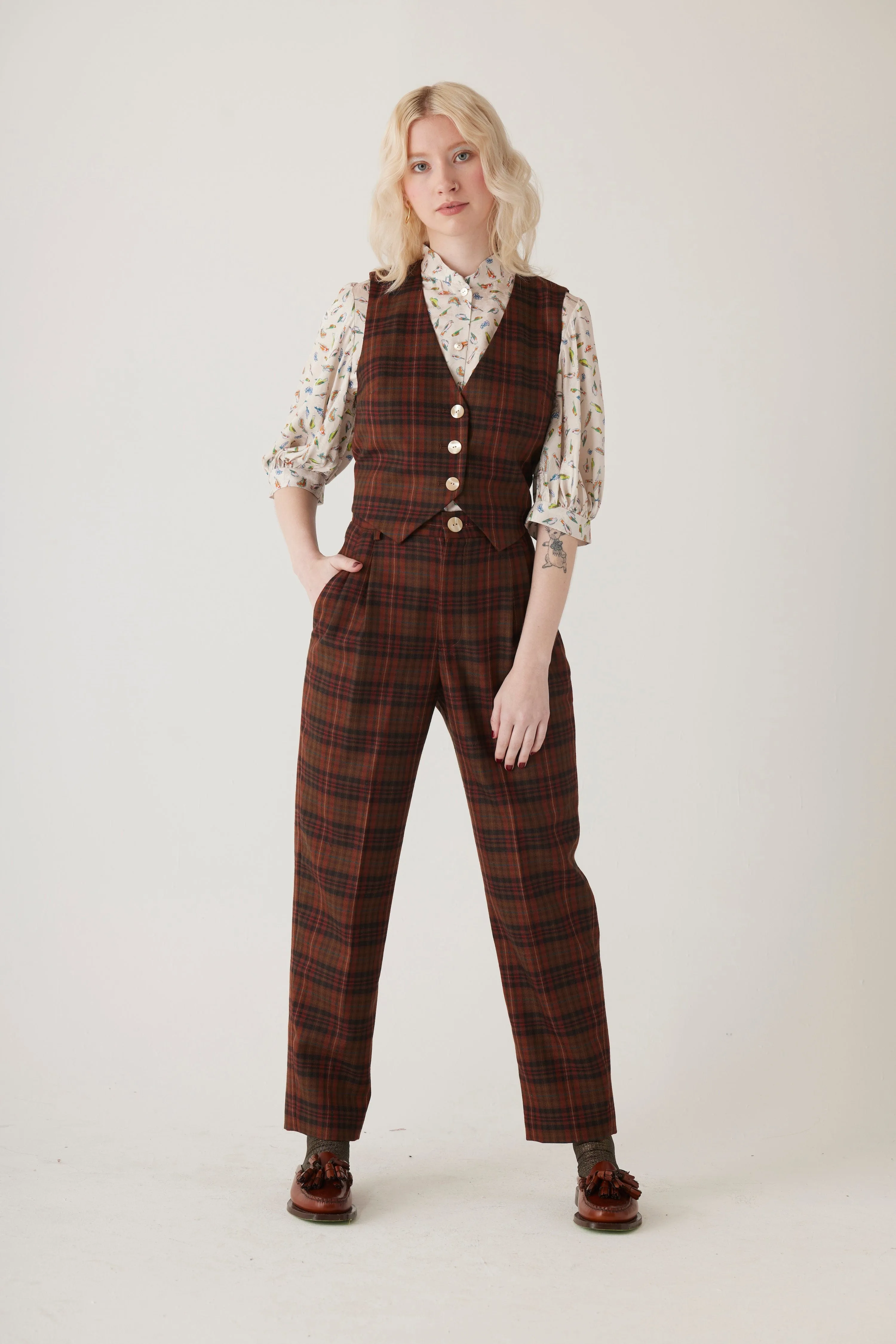 Diane Vest in Fireside  Plaid Wool