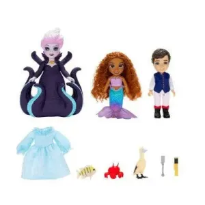 Disney Mermaid Ariel Ursula Eric Petite Doll Gift Set Poseable Dolls Accessories