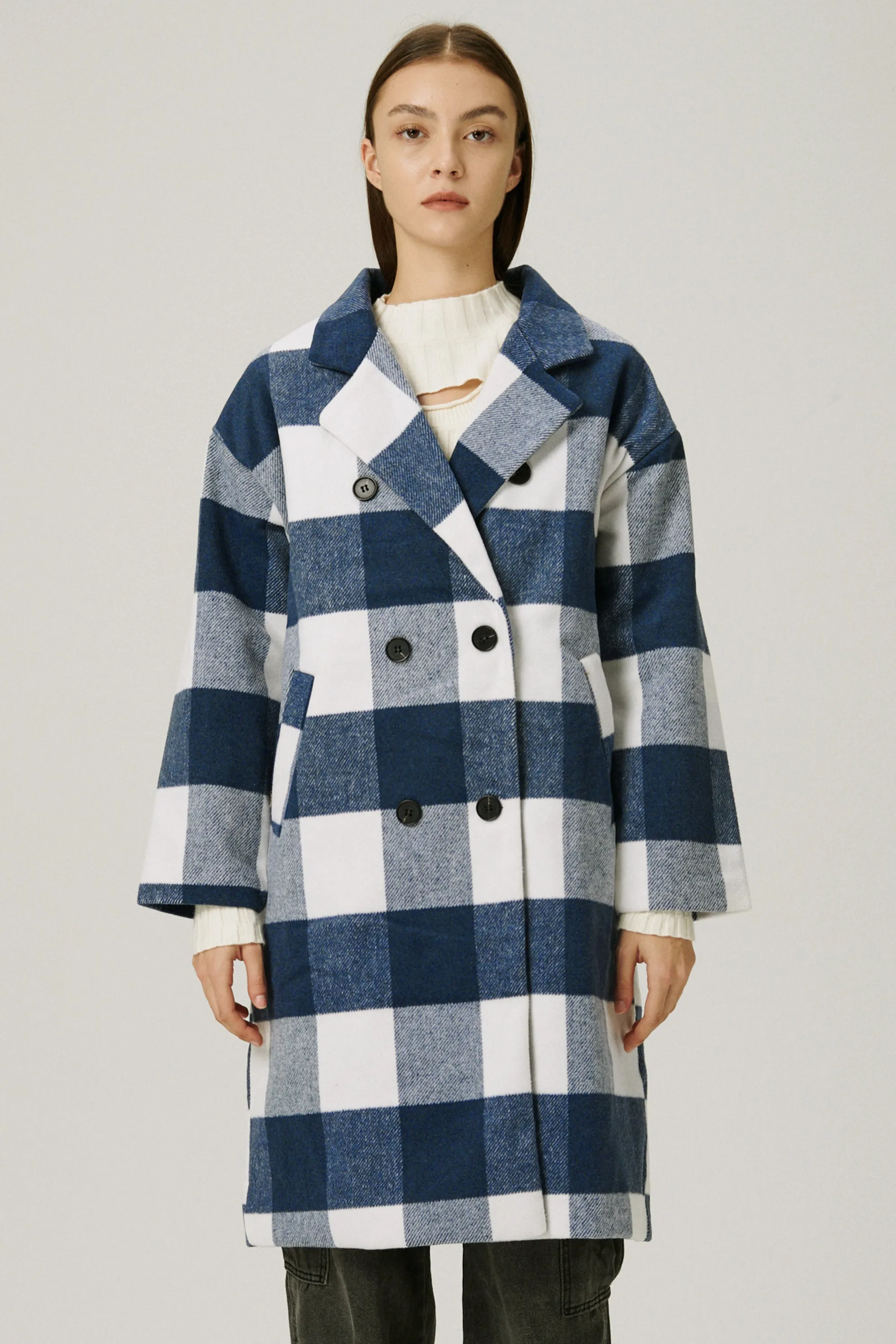 Dolly Double Breasted Coat in Plaid