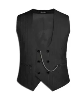 Double Breasted Waistcoat - Black 66338