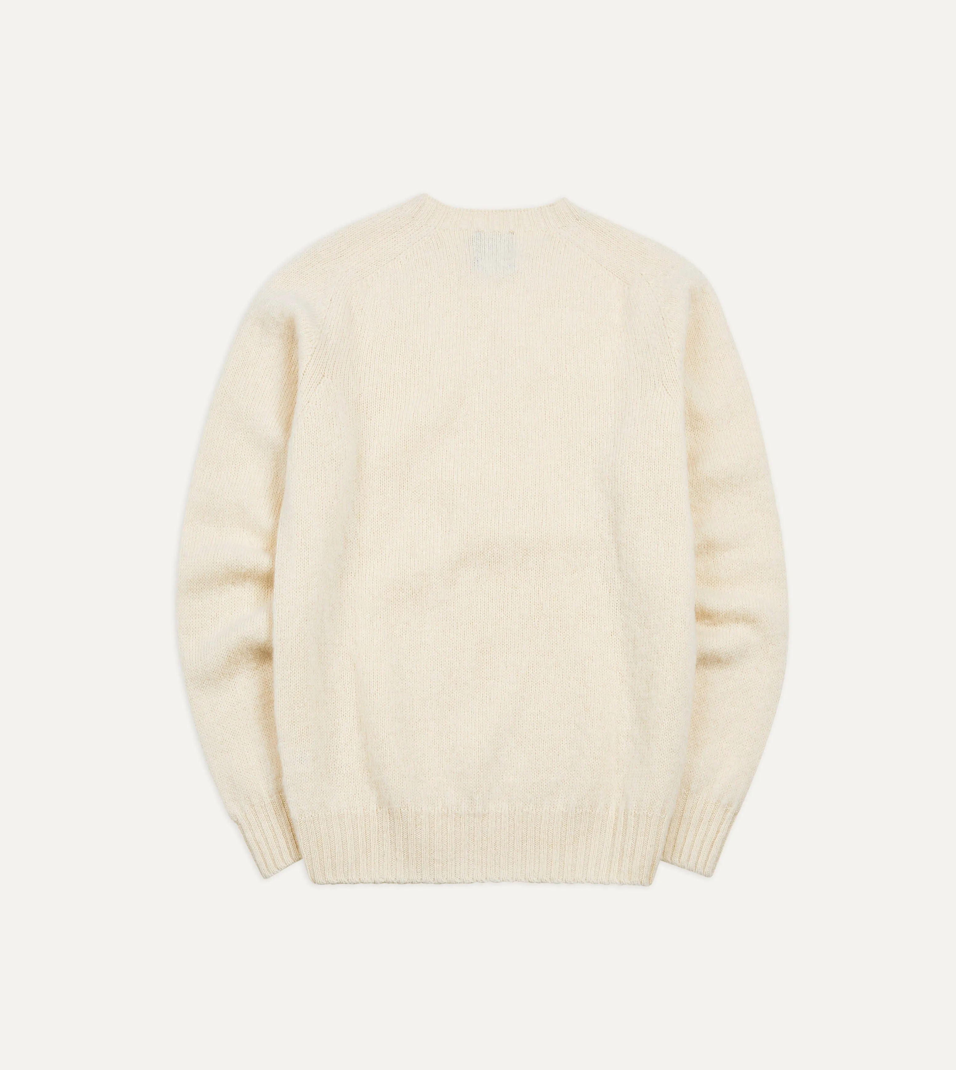 Ecru Brushed Shetland Crew Neck Jumper