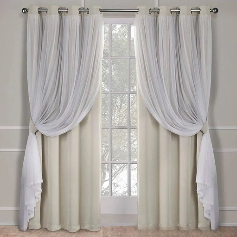 Elegant Solid Color Comfort Double Layer Blackout Curtains