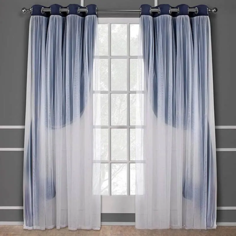 Elegant Solid Color Comfort Double Layer Blackout Curtains