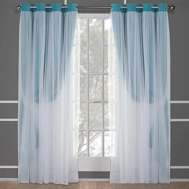 Elegant Solid Color Comfort Double Layer Blackout Curtains