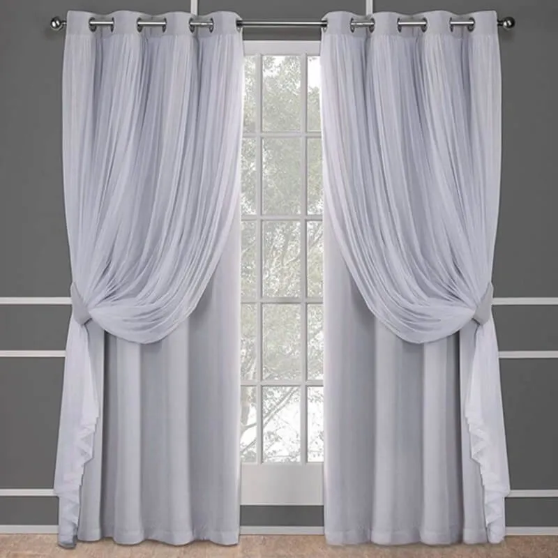 Elegant Solid Color Comfort Double Layer Blackout Curtains