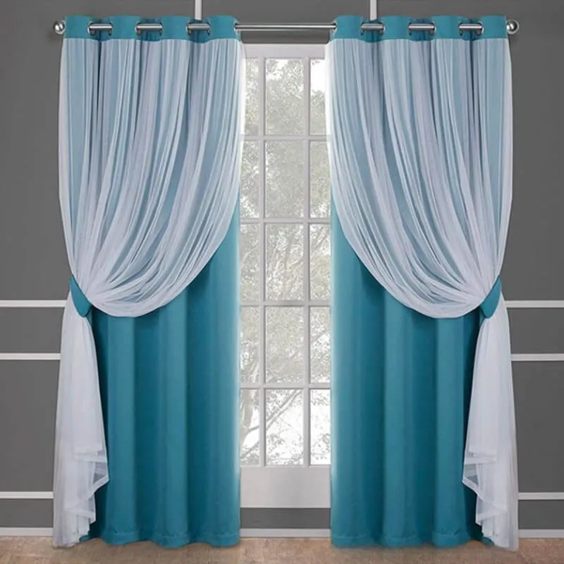 Elegant Solid Color Comfort Double Layer Blackout Curtains