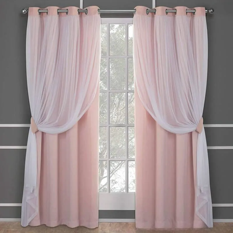 Elegant Solid Color Comfort Double Layer Blackout Curtains