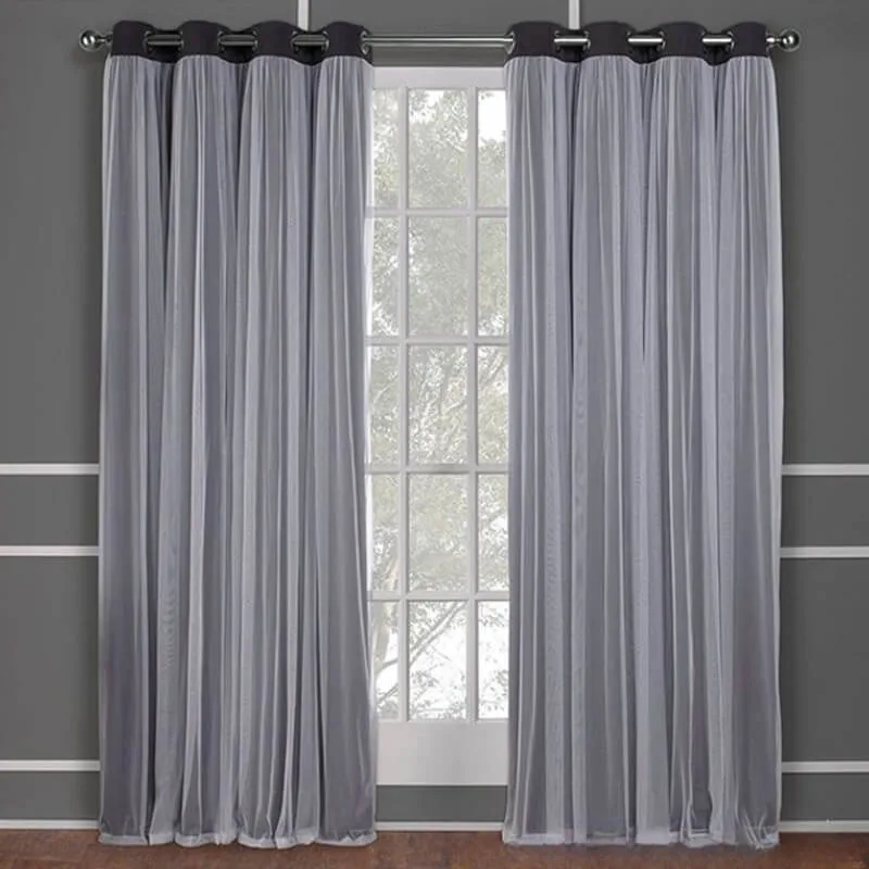 Elegant Solid Color Comfort Double Layer Blackout Curtains