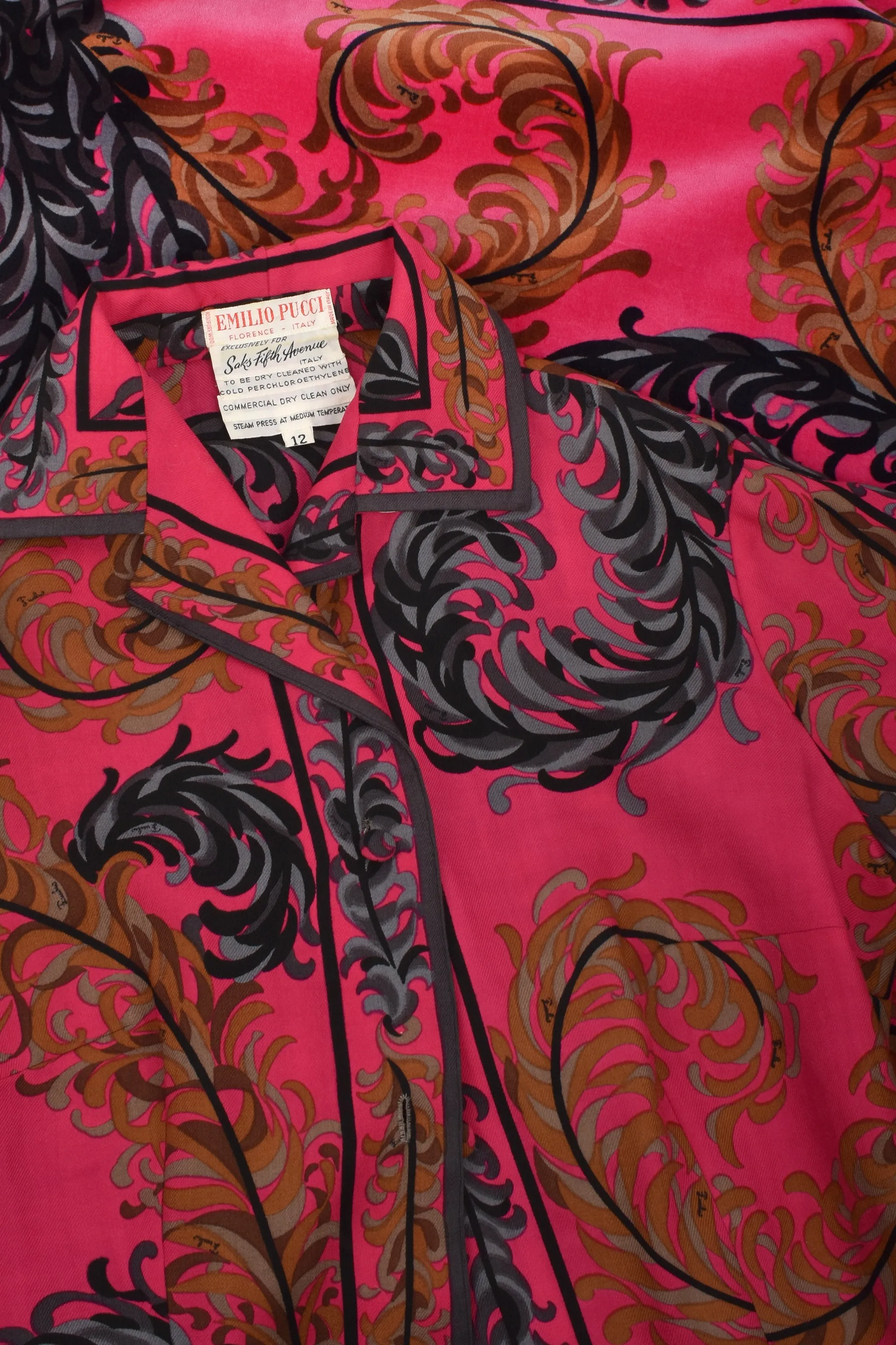 EMILIO PUCCI 70s shirt and skirt set M