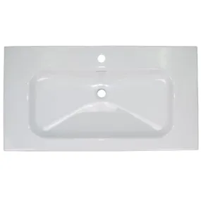 Emory and Bond 120VT04236WH Lupa Series Porcelain 1-Hole Vanity Top 36" x 19" in White