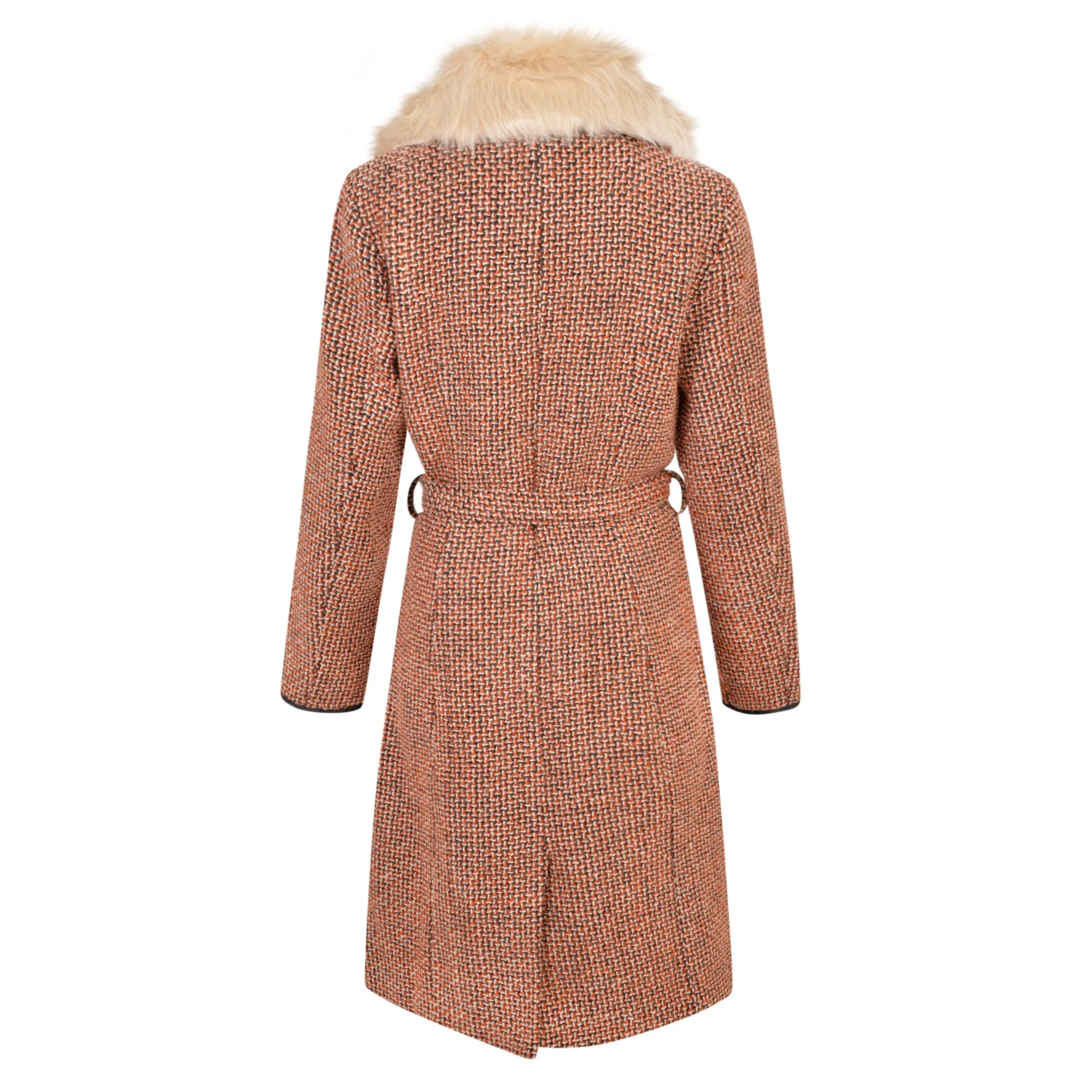 Enid Coat Orange/Brown/Cream