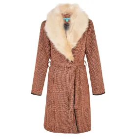 Enid Coat Orange/Brown/Cream