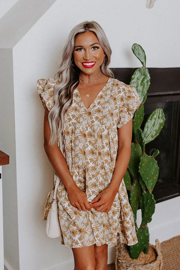 Everyday Beautiful Floral Shift Dress In Ivory