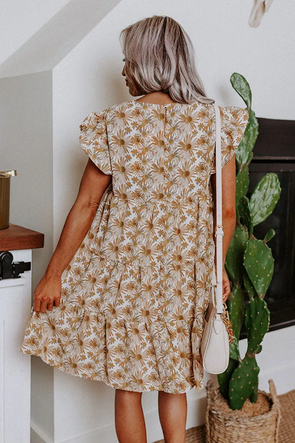 Everyday Beautiful Floral Shift Dress In Ivory