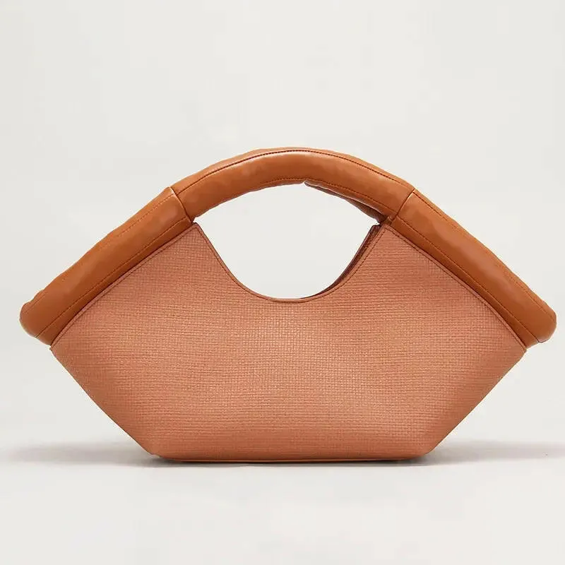 Fan-shaped Luxury Handbag for Women with Cotton Filling