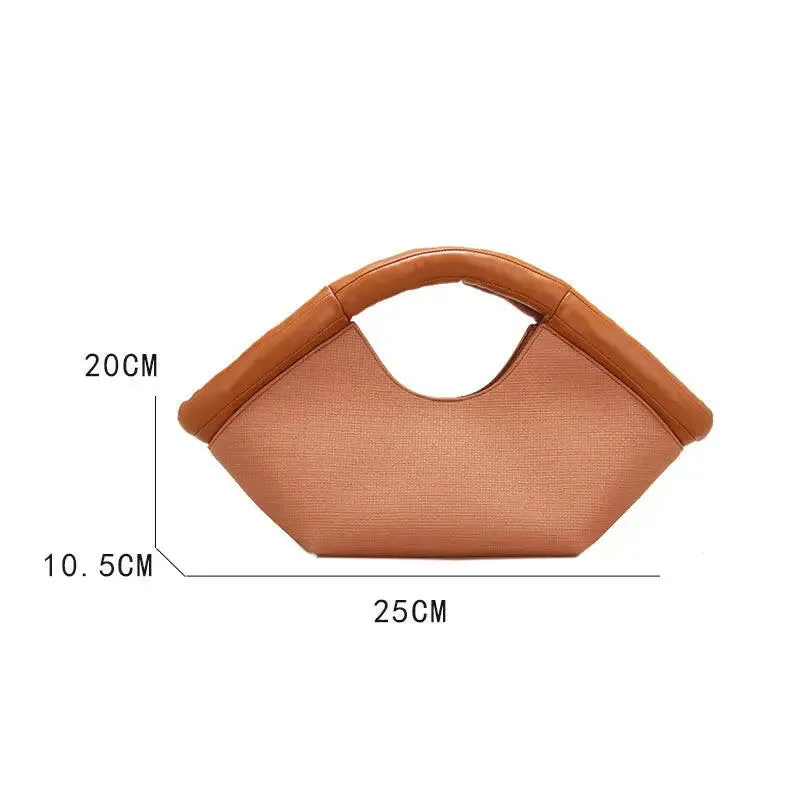 Fan-shaped Luxury Handbag for Women with Cotton Filling