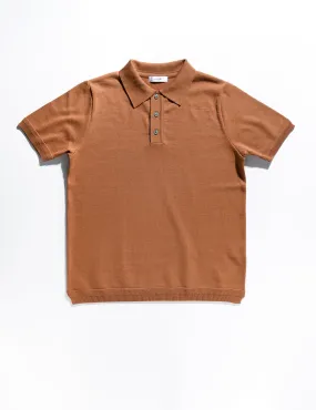 FINAL SALE: Knit Polo in Golden Brown